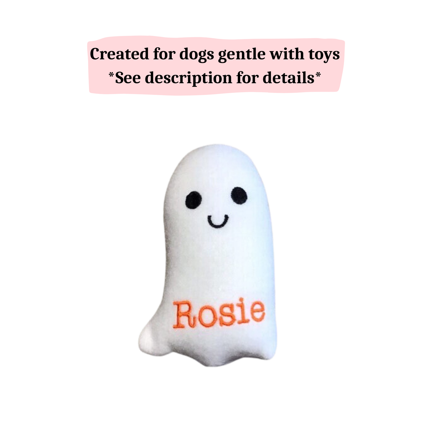 Ghost Custom Dog Toy - Personalized Halloween Squeaky Toy