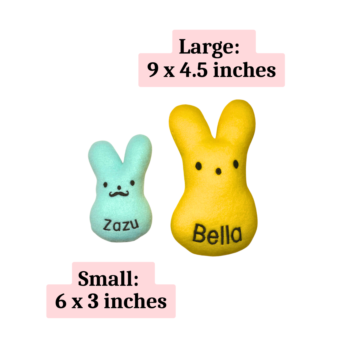 Peep Bunny Custom Dog Toy- Personalized Easter Squeaky Toy