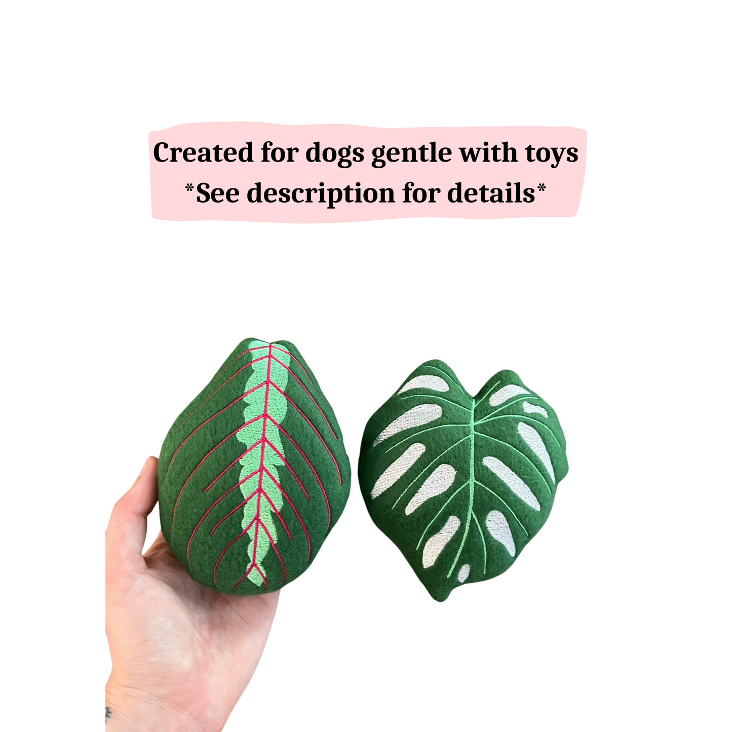 Plant Leaf Dog Toy- Monstera Prayer Plant Squeaky Toy