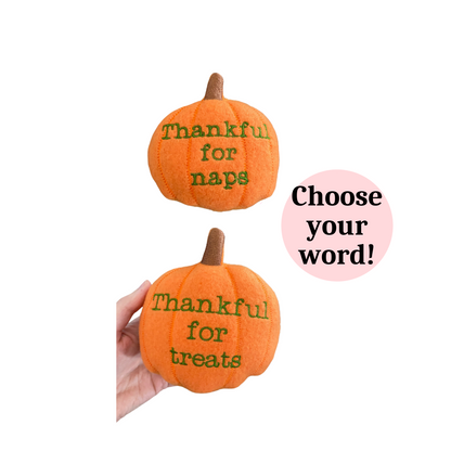Pumpkin Custom Dog Toy - Thanksgiving Personalized Squeaky Toy