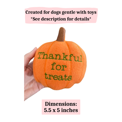 Pumpkin Custom Dog Toy - Thanksgiving Personalized Squeaky Toy