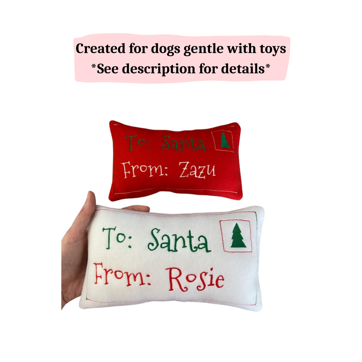 Santa Letter Custom Dog Toy - Christmas Personalized Squeaky Toy