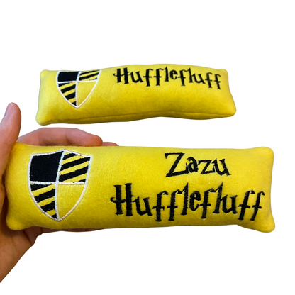 Harry Potter Custom Cat Toy- Wizard House Personalized Kicker Catnip Toy Cat Toys Hufflefluff (Yellow) Yes- Name 