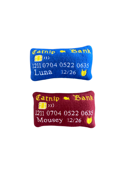 Credit Card Custom Cat Toy- Personalized Catnip Toy Cat Toys   