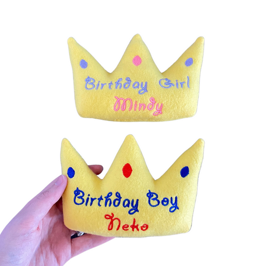Birthday Crown Custom Dog Toy- Personalized Gotcha Day Squeaky Toy Dog Toys   