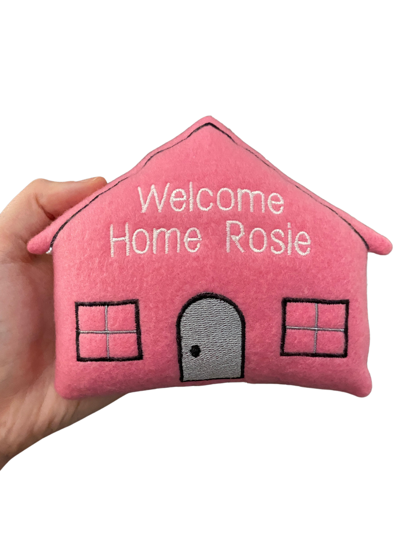 Welcome Home Custom Dog Toy - Personalized Housewarming Gotcha Day Squeaky Toy Dog Toys Pink Welcome Home ____ 