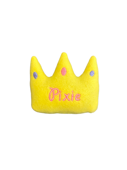 Birthday Crown Custom Dog Toy- Personalized Gotcha Day Squeaky Toy Dog Toys Pink and Purple Name Only 