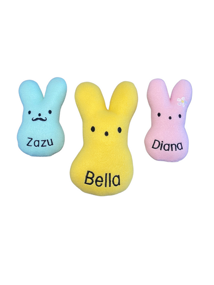 Peep Bunny Custom Dog Toy- Personalized Easter Squeaky Toy Dog Toys   