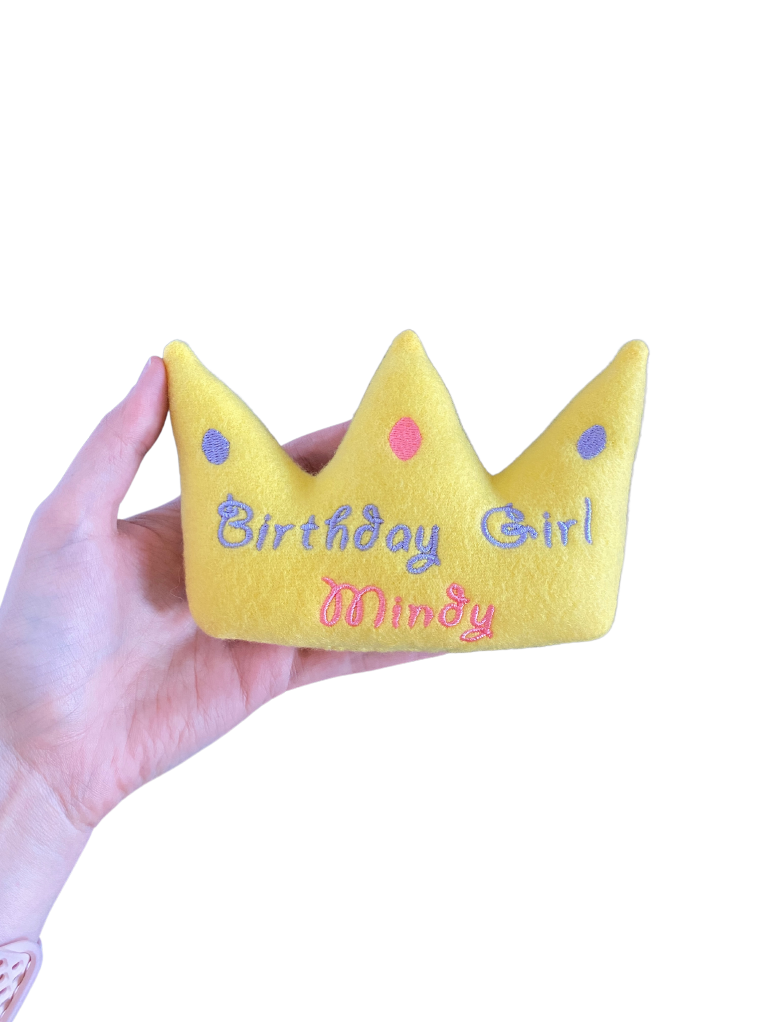 Birthday Crown Custom Dog Toy- Personalized Gotcha Day Squeaky Toy Dog Toys Pink and Purple Birthday Boy ____ 
