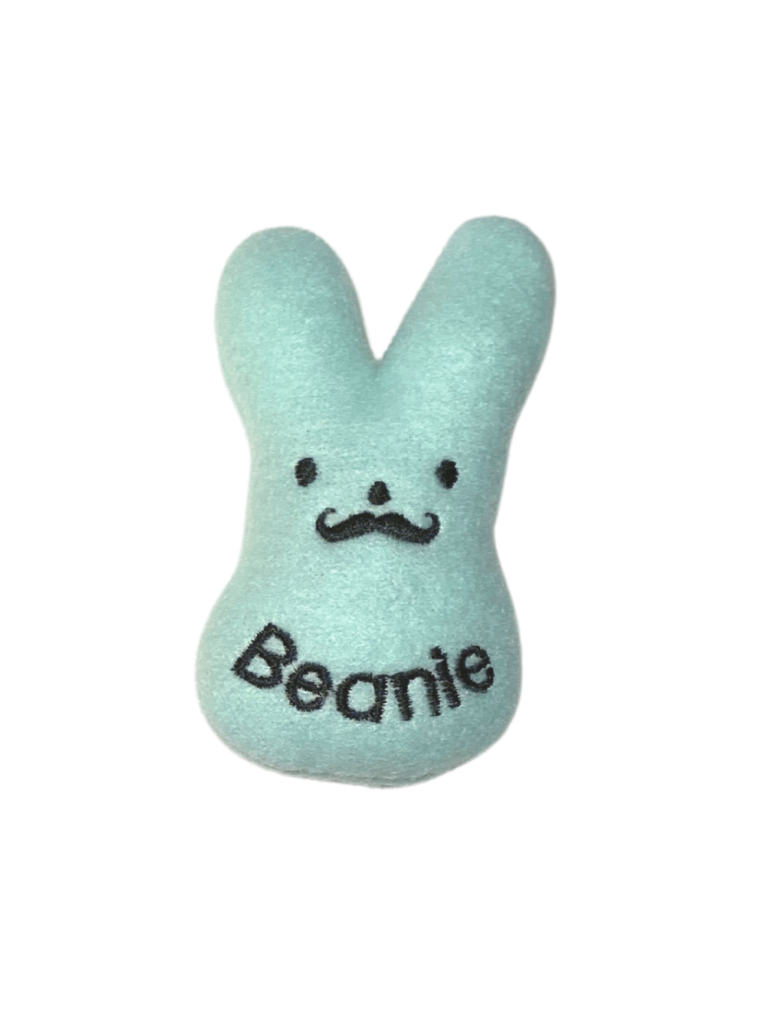 Peep Bunny Custom Cat Toy- Personalized Easter Catnip Toy Cat Toys Blue Moustache + Name 
