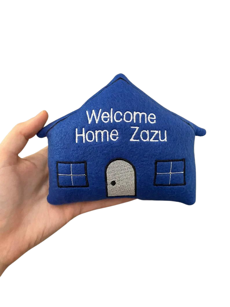 Welcome Home Custom Dog Toy - Personalized Housewarming Gotcha Day Squeaky Toy Dog Toys Blue Welcome Home ____ 