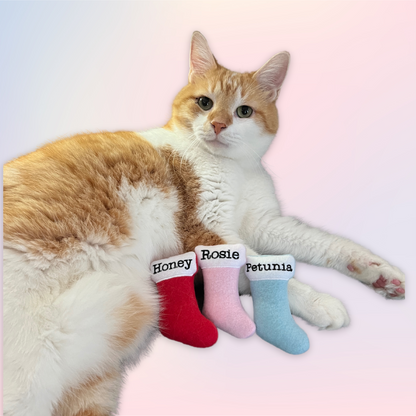 Stocking Custom Cat Toy - Personalized Christmas Catnip Toy