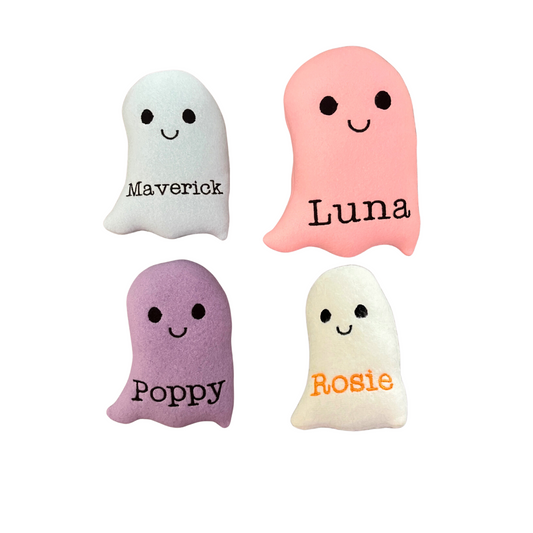 Pastel Ghost Custom Dog Toy - Personalized Halloween Squeaky Toy Dog Toys   