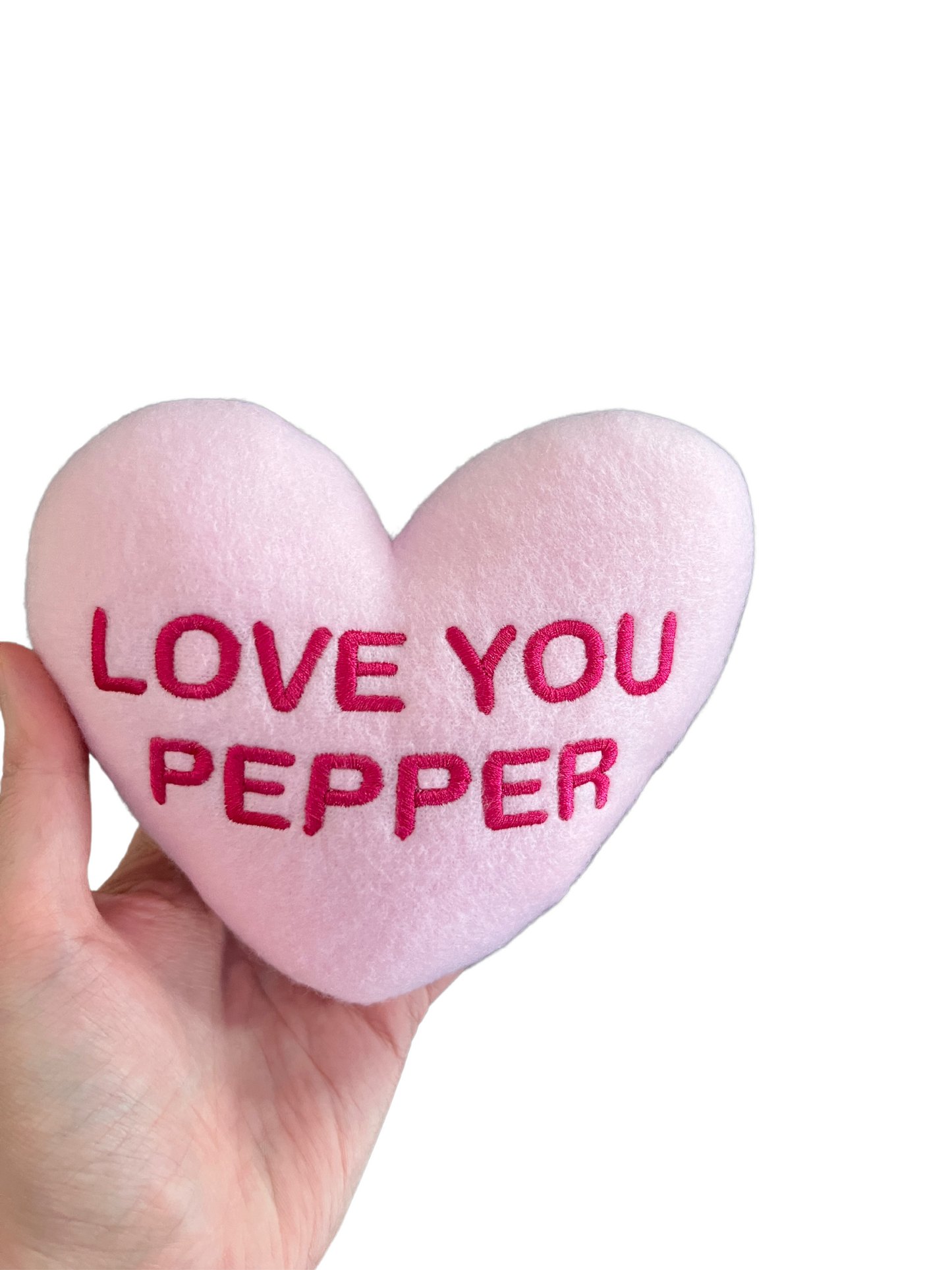 Conversation Heart Custom Dog Toy - Personalized Squeaky Toy