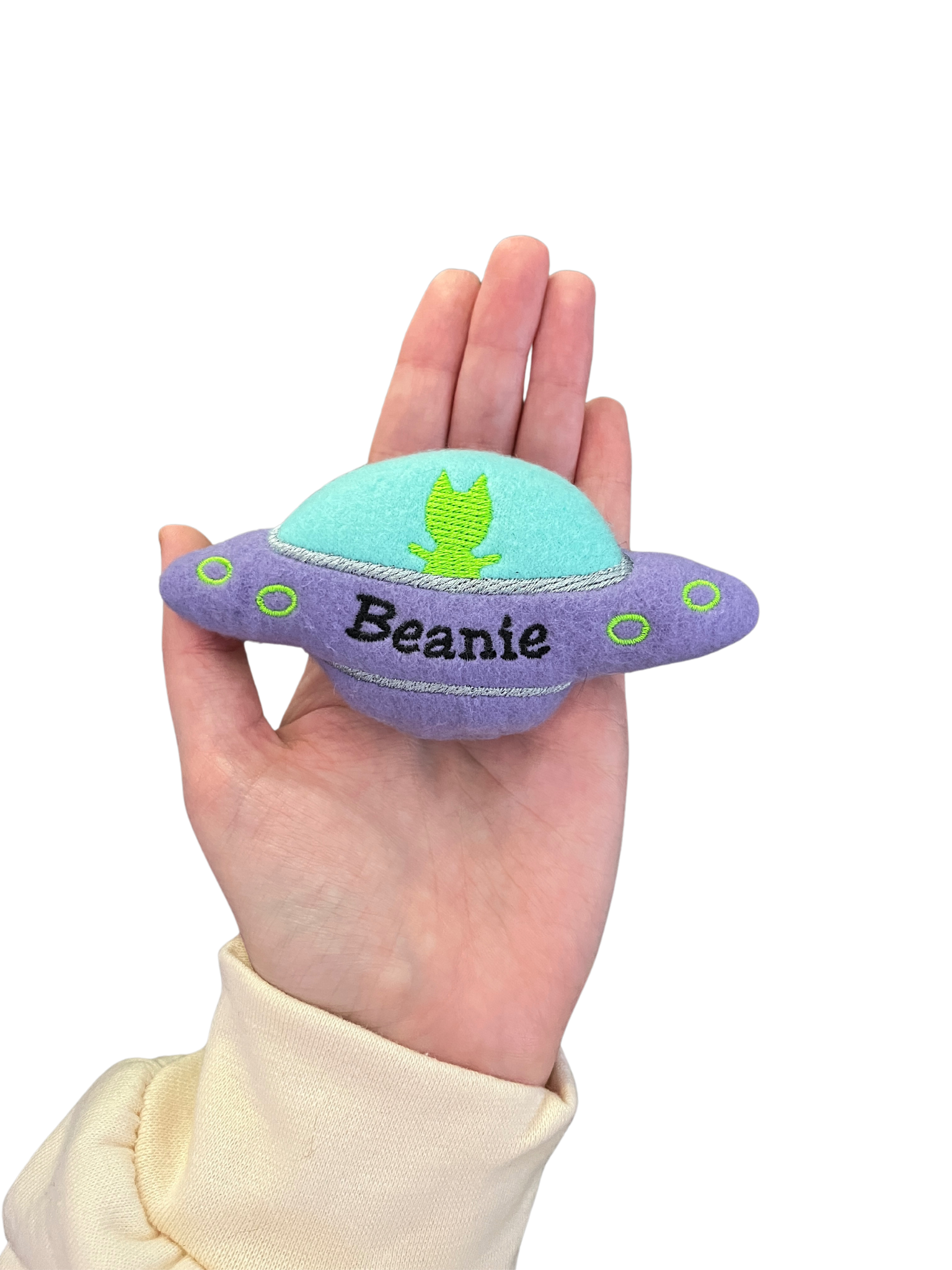 UFO Custom Cat Toy - Personalized Alien Space Catnip Toy Cat Toys Yes- Name. Enter below  