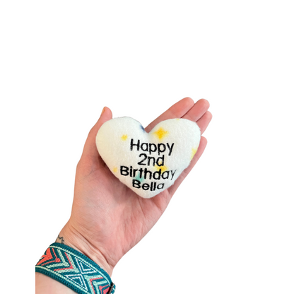 Heart Custom Cat Toy- Personalized Gotcha Day or Birthday Catnip Toy