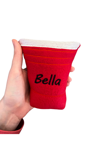 Red Beer Cup Dog Toy - Funny Personalized Squeaker Toy