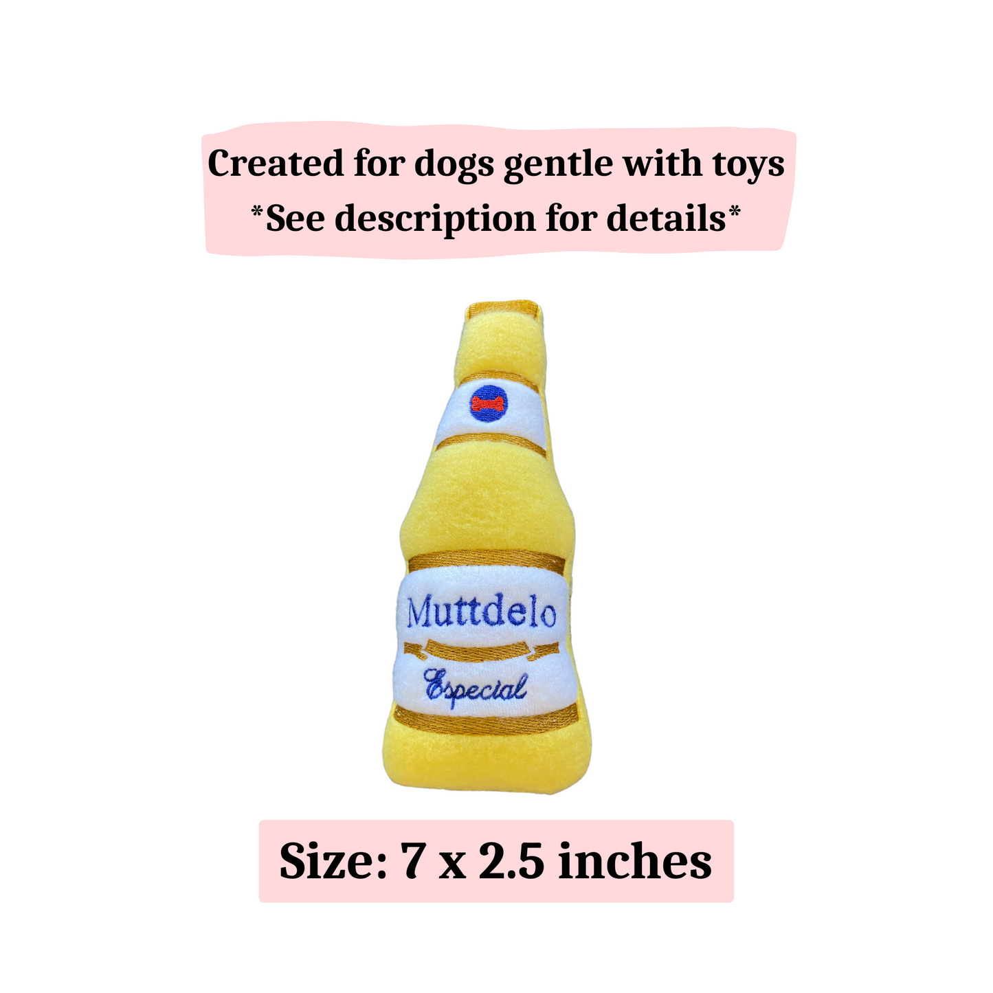 Muttdelo Modelo Spoof Dog Toy- Squeaky Beer Toy