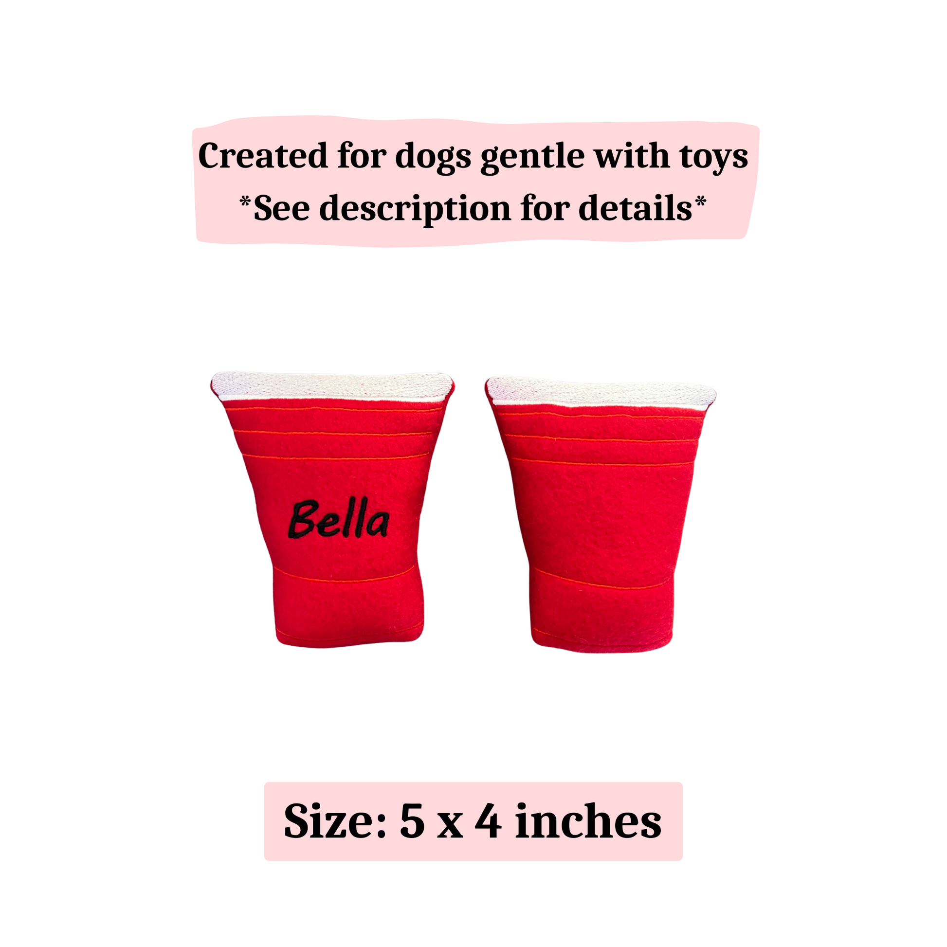 Red Beer Cup Dog Toy - Funny Personalized Squeaker Toy