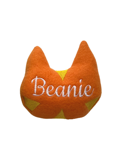 Cat Head Custom Cat Toy- Personalized Catnip Toy Cat Toys Orange Tabby  
