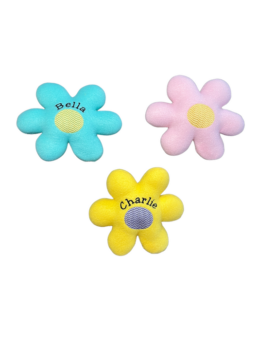 Retro Daisy Dog Toy- Personalized Handmade Custom Flower Dog Toy