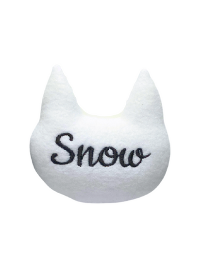 Cat Head Custom Cat Toy- Personalized Catnip Toy Cat Toys Solid White  