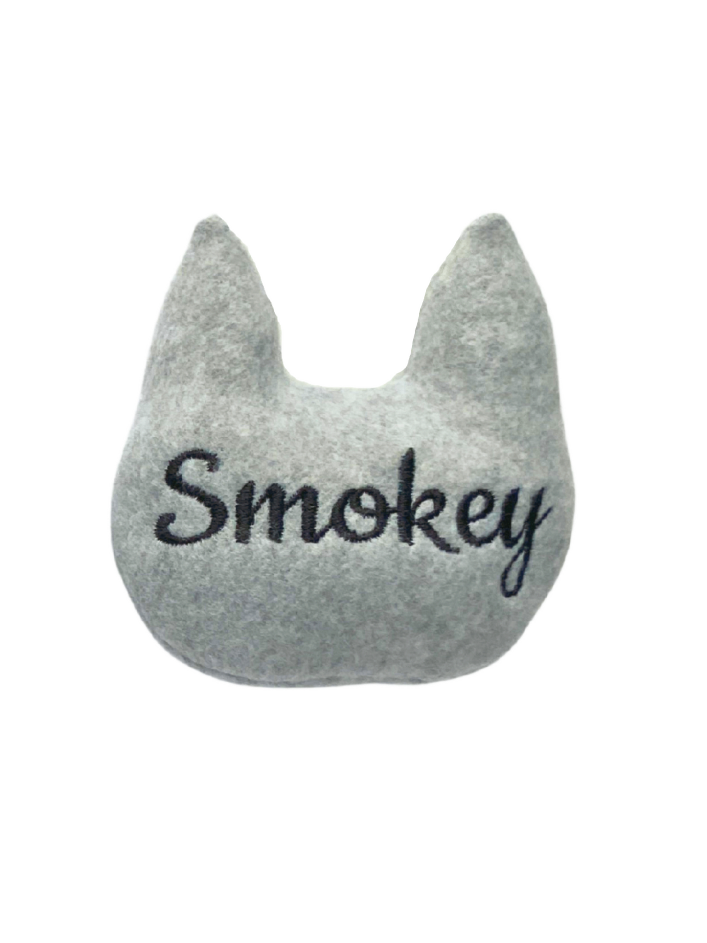 Cat Head Custom Cat Toy- Personalized Catnip Toy Cat Toys Solid Grey  