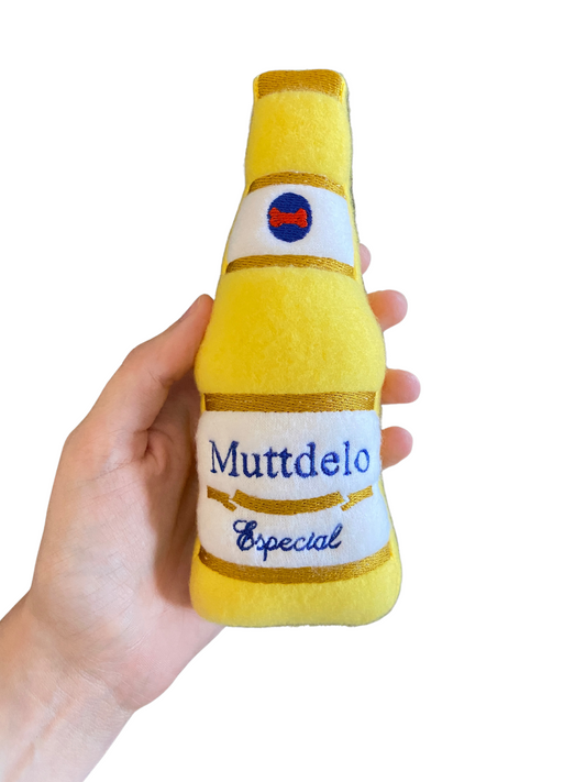 Muttdelo Modelo Dog Toy- Squeaky Beer Toy Dog Toys   