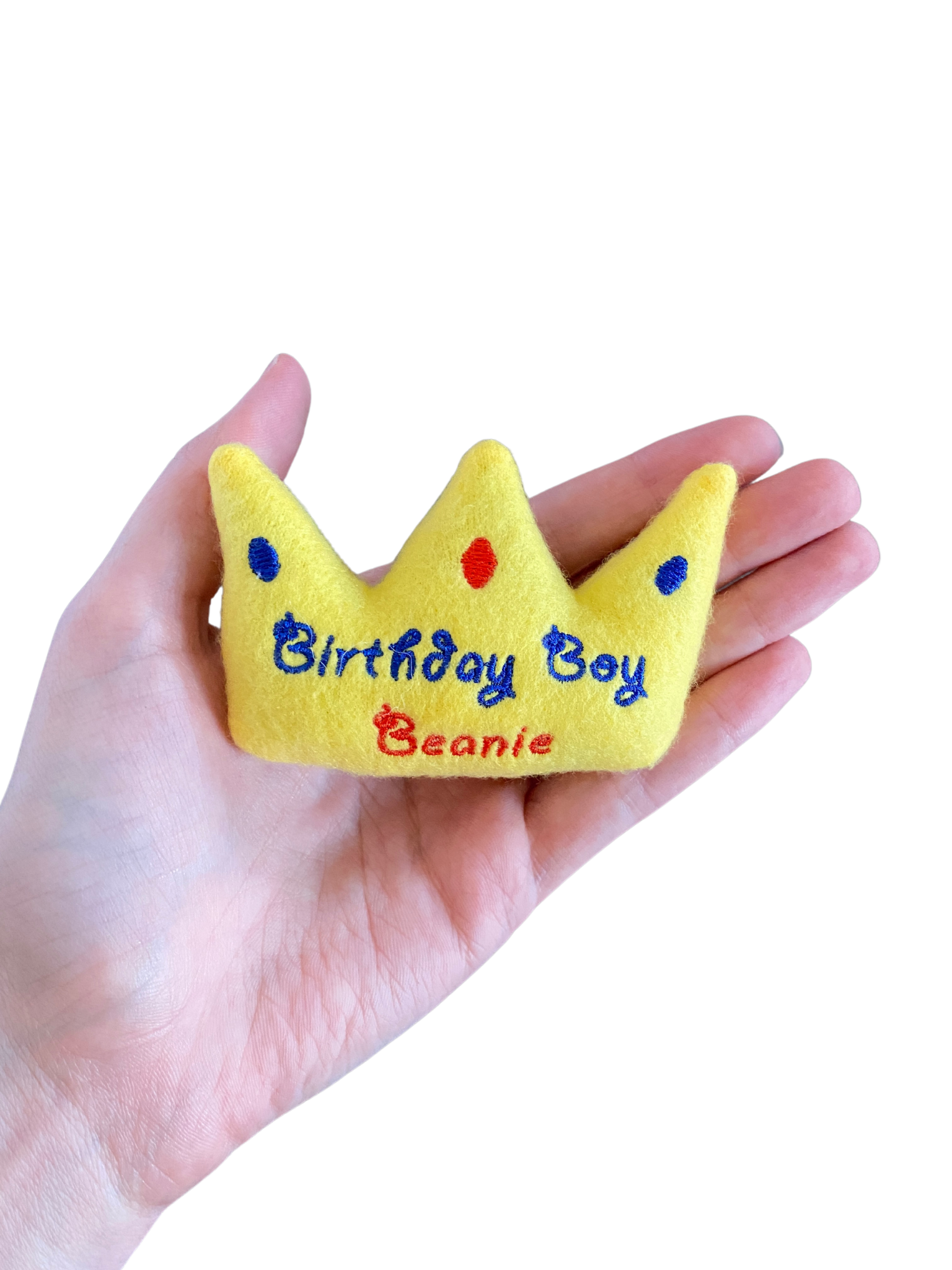 Birthday Crown Custom Cat Toy- Personalized Gotcha Day Catnip Toy Cat Toys Red and Blue Birthday Boy ____ 