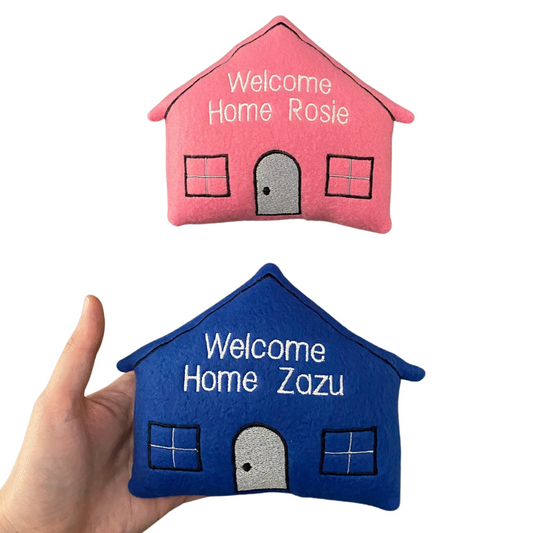 Welcome Home Custom Dog Toy - Personalized Housewarming Gotcha Day Squeaky Toy