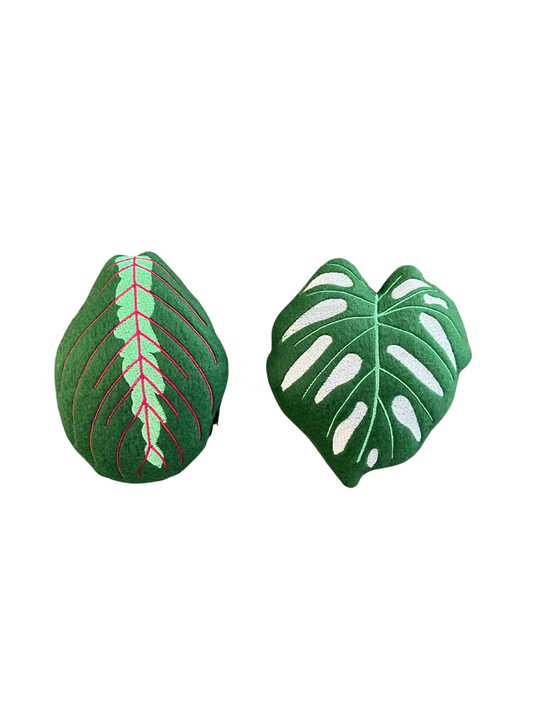 Plant Leaf Dog Toy- Monstera Prayer Plant Squeaky Toy Dog Toys 2 pack- 1 of each leaf type  