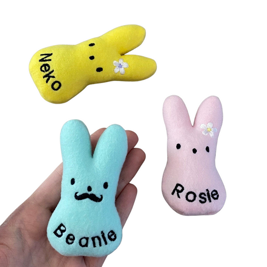 Peep Bunny Custom Cat Toy- Personalized Easter Catnip Toy