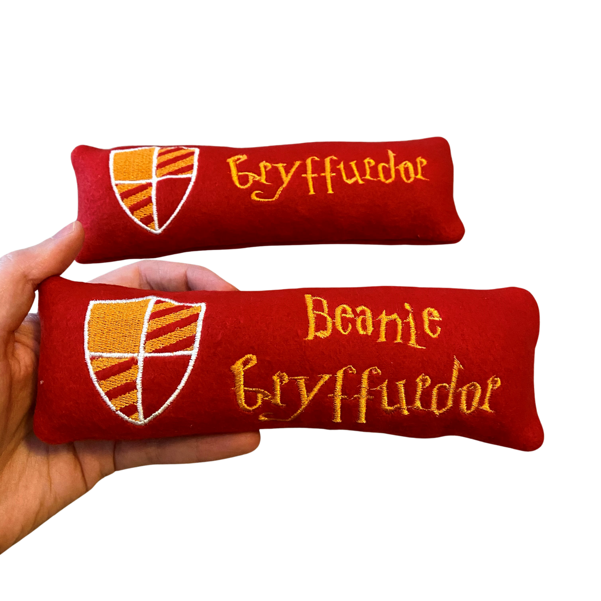 Harry Potter Custom Dog Toy- Wizard House Personalized Squeaky Toy Dog Toys Gryfurrdor (Red) Yes- Name 