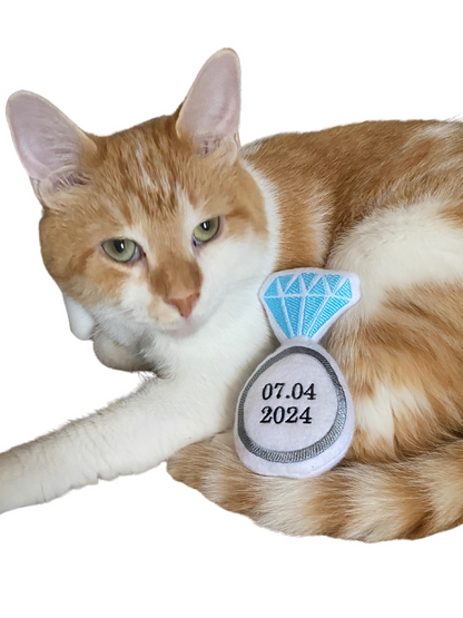 Engagement Ring Cat Toy, Wedding Proposal Catnip Personalized Toy