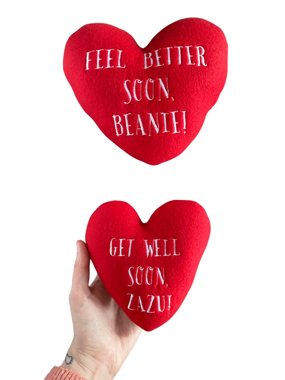 Get Well Custom Dog Toy, Personalized Heart Feel Better Squeaker Sick Dog Toy