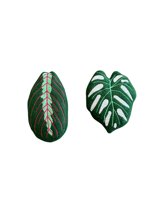 Plant Leaf Cat Toy- Monstera Prayer Plant Catnip Toy Cat Toys 2 pack- 1 of each leaf type  