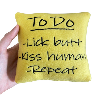 Sticky Note Personalized Dog Toy - Handmade Squeaker Custom To Do List Dog Toy