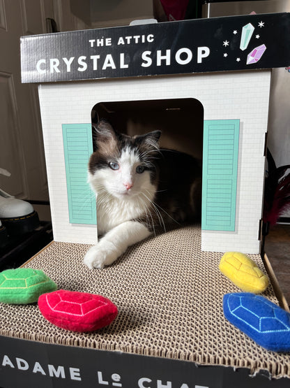 Crystal Gemstone Catnip Cat Toy, Handmade Gem Cat Toy